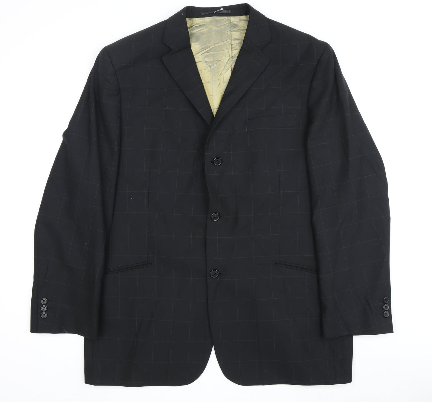 Mens UK Size 44 Ben Sherman Regular Black Suit Jacket