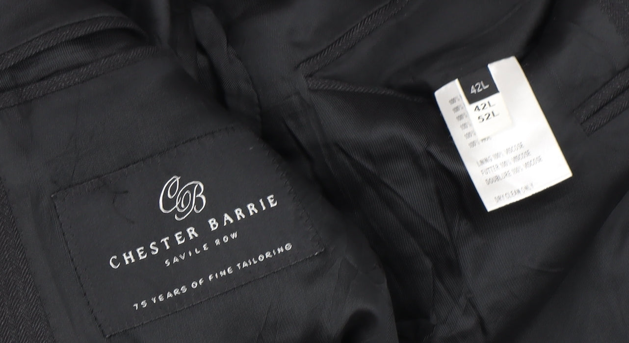 Mens UK Size 42 Chester Barrie Regular Black Suit Jacket