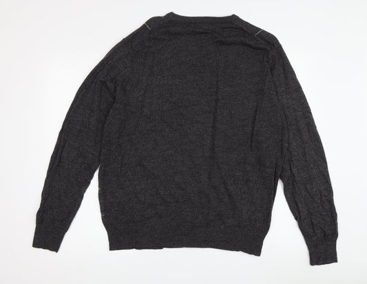 Dockers Men's Grey Cable-Knit Pullover Jumper, Size L