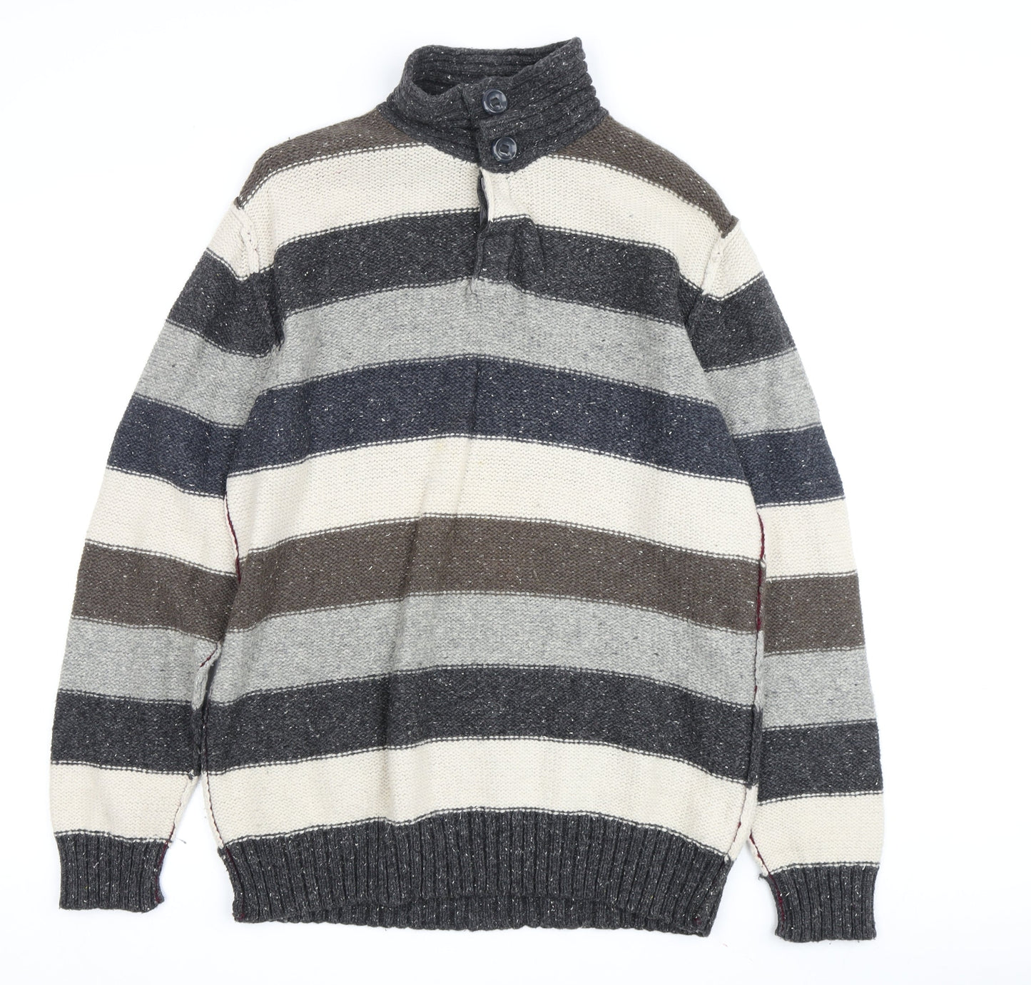 Mantaray Men's Multicoloured Striped Pullover Jumper, M