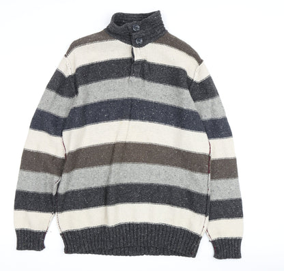 Mantaray Men's Multicoloured Striped Pullover Jumper, M