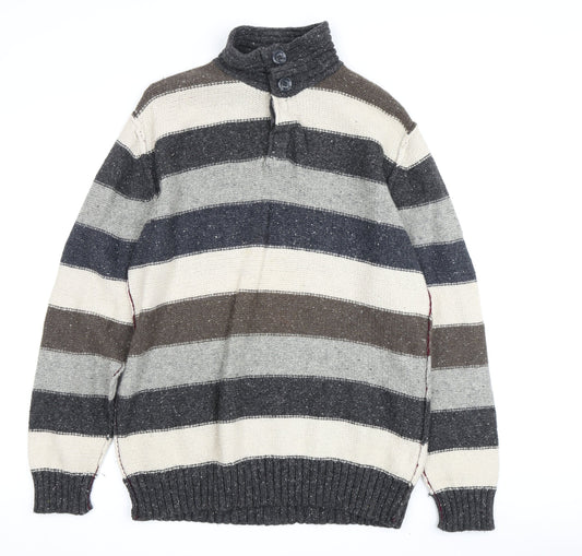 Mantaray Men's Multicoloured Striped Pullover Jumper, M