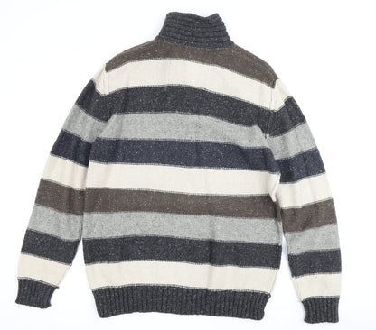 Mantaray Men's Multicoloured Striped Pullover Jumper, M