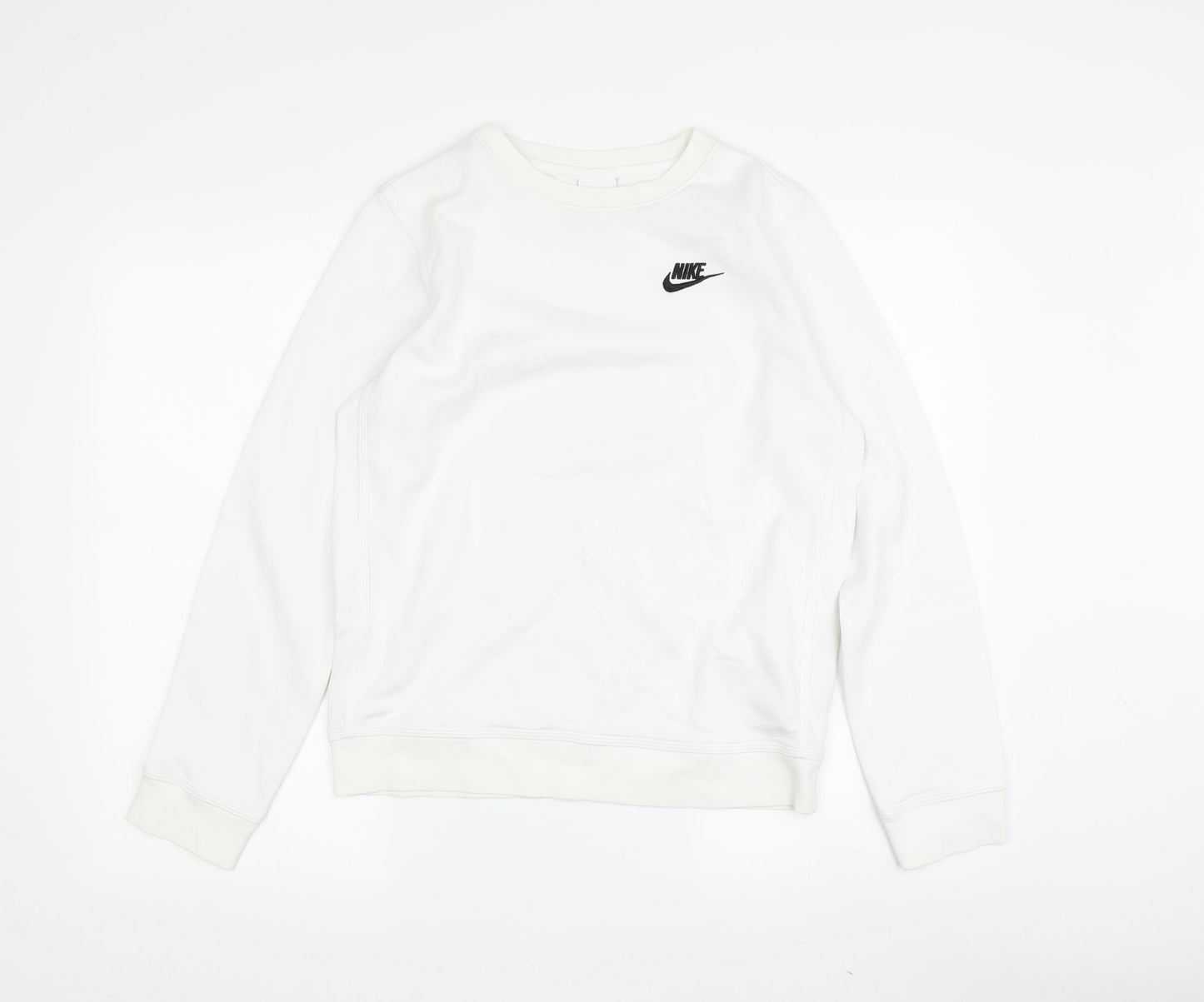 Nike Unisex White Logo Pullover Sweatshirt L