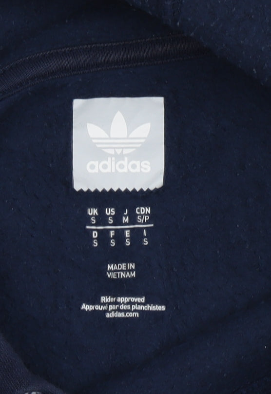 Mens UK Size S adidas Blue Pullover Hoodie