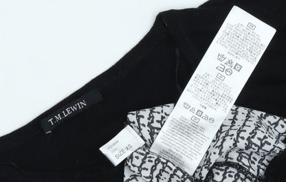 T.M. Lewin Women's Black XS Short Sleeve Top