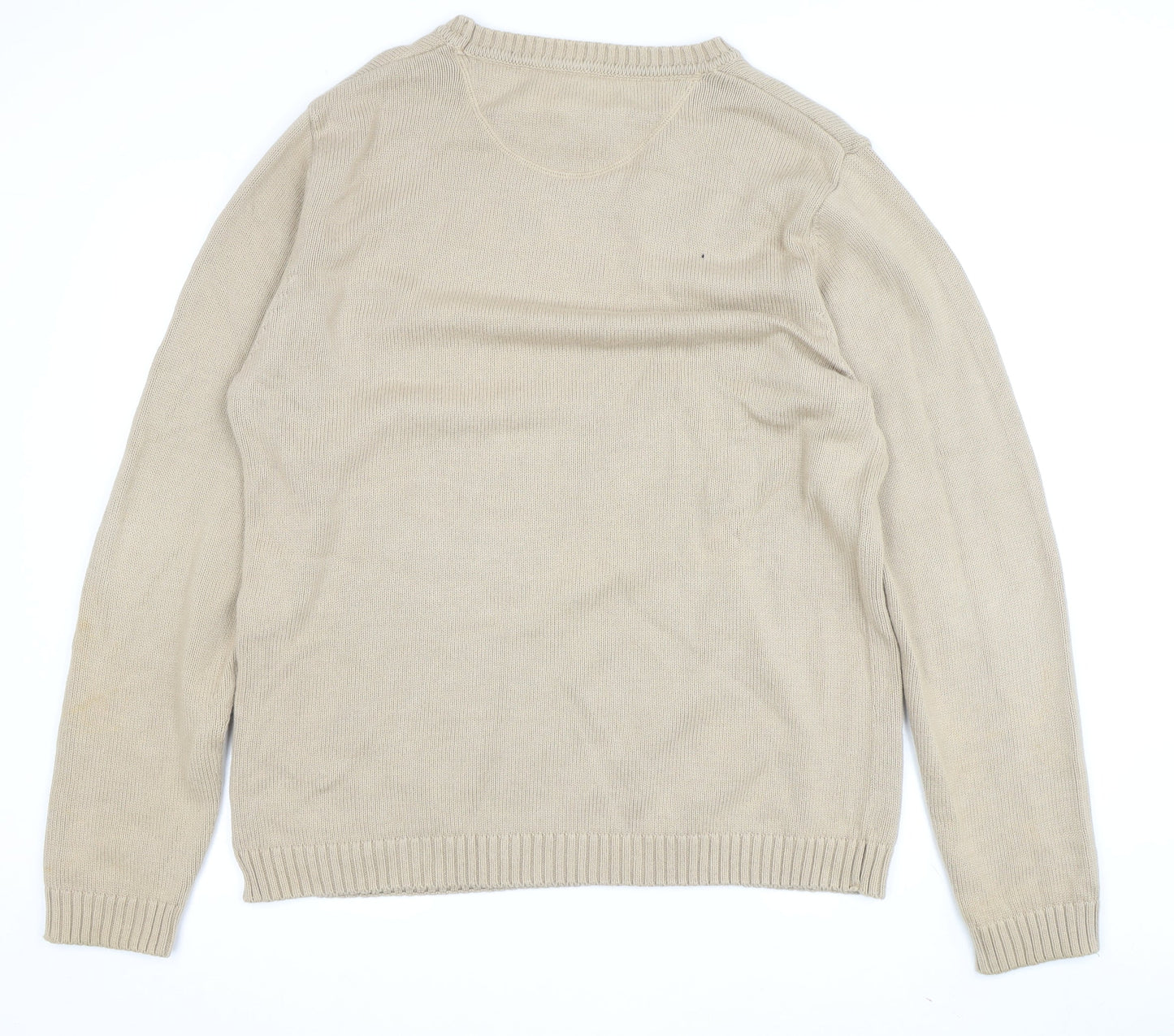 Austin Reed Men's Beige Cotton Pullover Jumper M