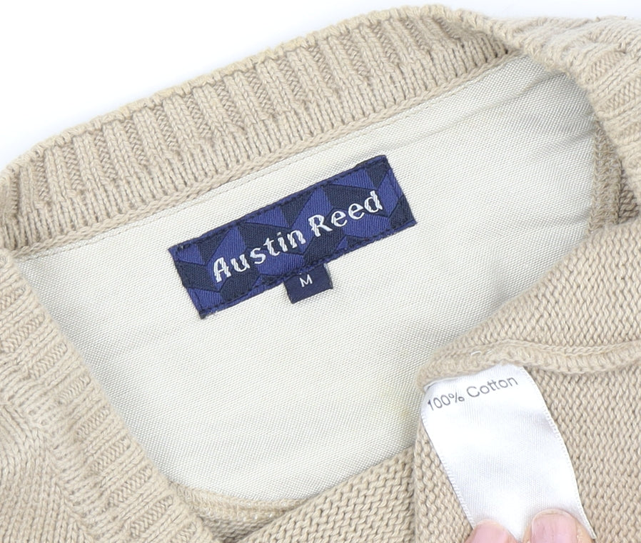 Austin Reed Men's Beige Cotton Pullover Jumper M