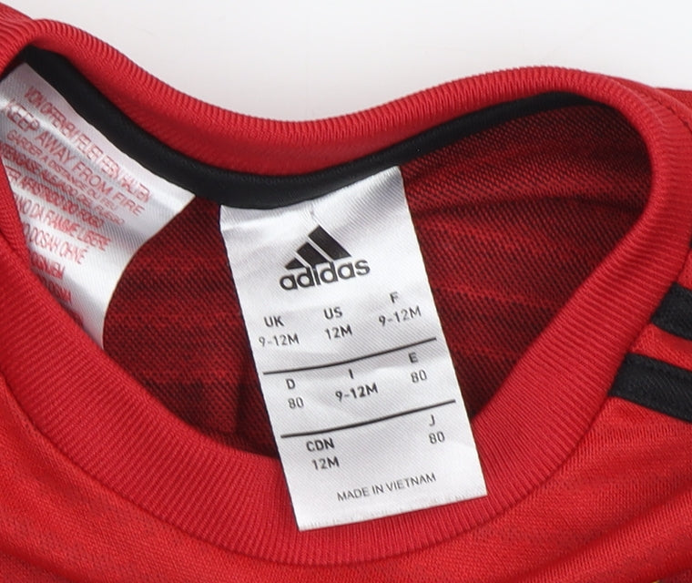 Adidas Unisex Baby Red Football Jersey 9-12 Months