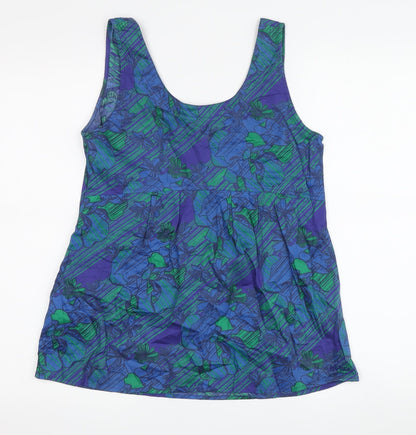Climb High Women's Blue Green Floral Tank Top, Size 8