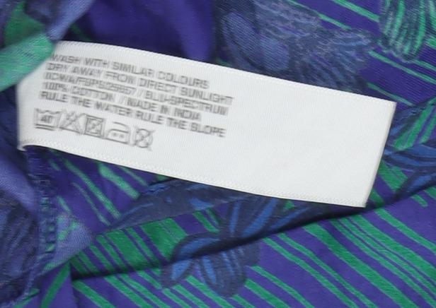 Climb High Women's Blue Green Floral Tank Top, Size 8