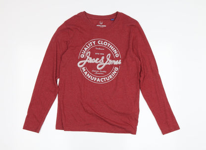 Jack & Jones Boys Red Logo Long Sleeve T-Shirt, Size 12 Years