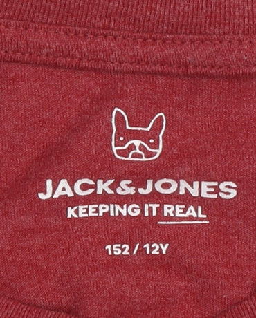Jack & Jones Boys Red Logo Long Sleeve T-Shirt, Size 12 Years