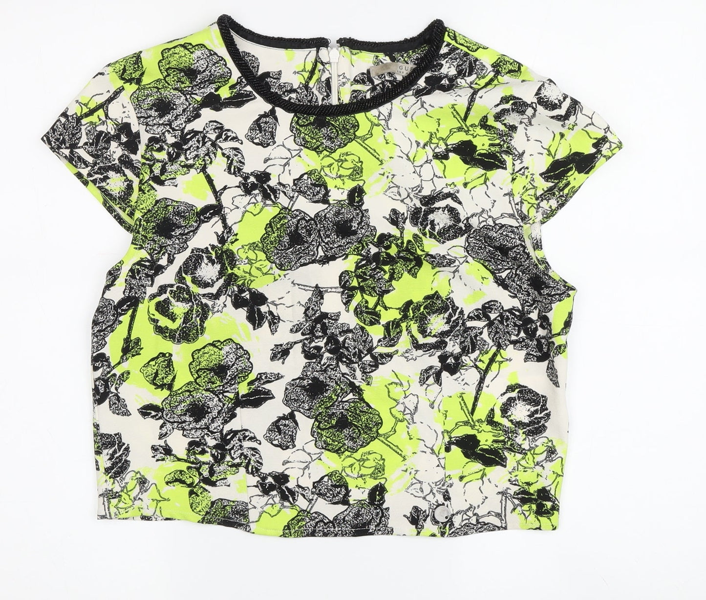 Guess Women's Multicoloured Floral Cropped Blouse M