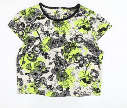 Guess Women's Multicoloured Floral Cropped Blouse M