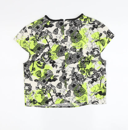 Guess Women's Multicoloured Floral Cropped Blouse M