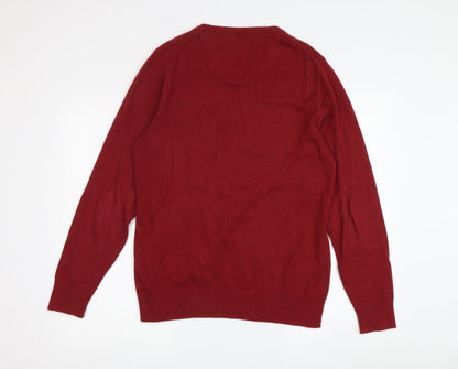 Fat Face Men's Red V-Neck Pullover Jumper S