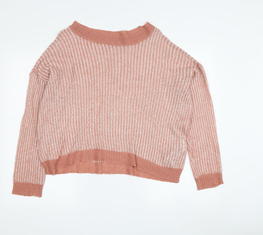 Womens UK Size M Jacqueline de Yong Pink Pullover Jumper