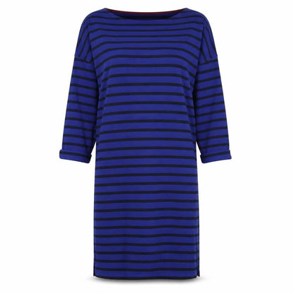 Boden Women's Blue Striped 3/4 Sleeve Dress