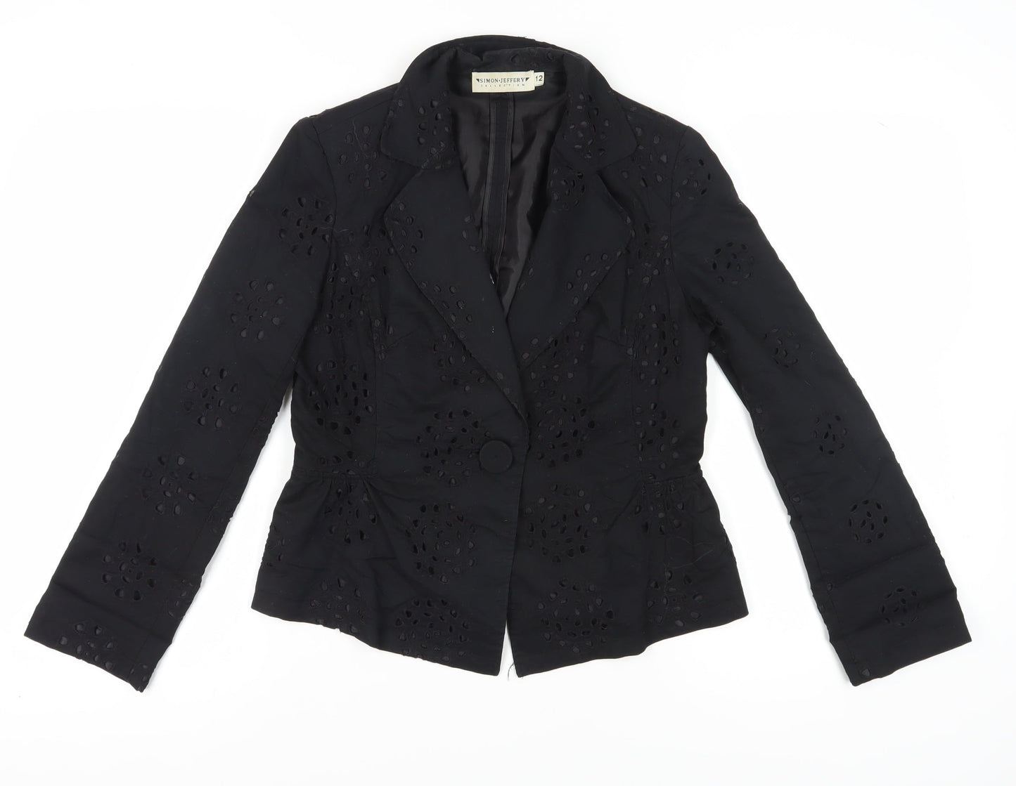 Simon Jeffery Women's Black Blazer Jacket Size 12