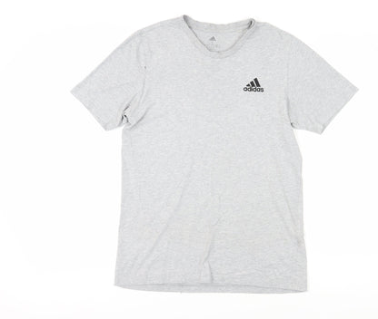 Adidas Men's Grey Short Sleeve Crew Neck T-Shirt S