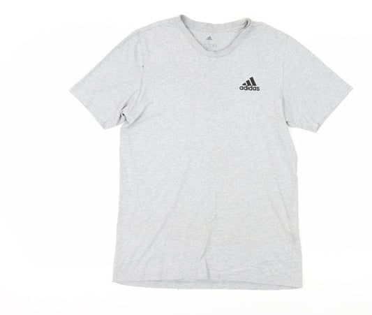 Adidas Men's Grey Short Sleeve Crew Neck T-Shirt S