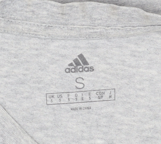 Adidas Men's Grey Short Sleeve Crew Neck T-Shirt S