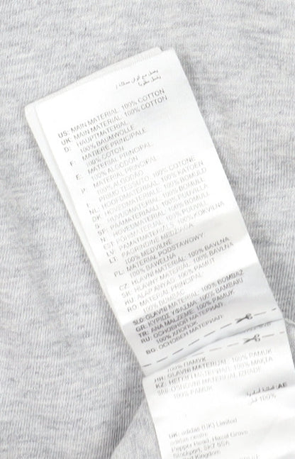 Adidas Men's Grey Short Sleeve Crew Neck T-Shirt S