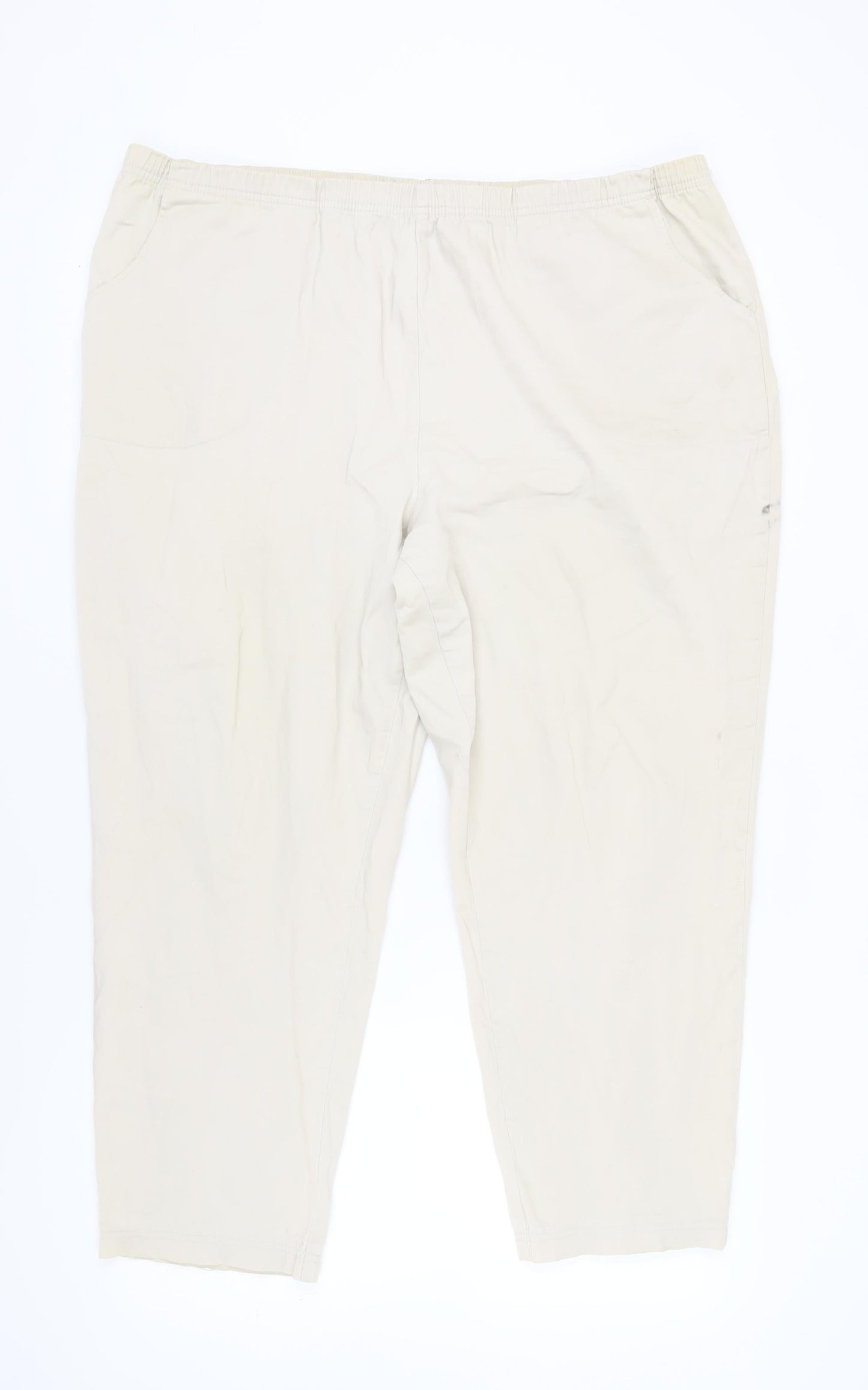 Croft & Barrow Women's Beige Trousers, 2XL, Elastic Waist