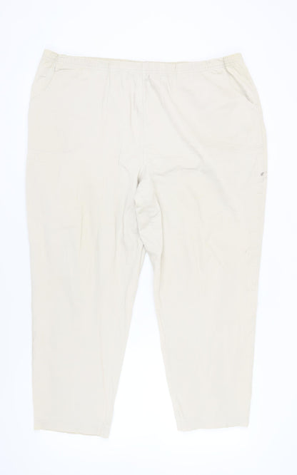 Croft & Barrow Women's Beige Trousers, 2XL, Elastic Waist