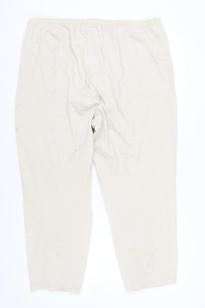 Croft & Barrow Women's Beige Trousers, 2XL, Elastic Waist