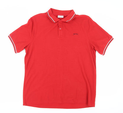 Slazenger Men's Red Polo Shirt XL Collared Casual