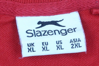 Slazenger Men's Red Polo Shirt XL Collared Casual
