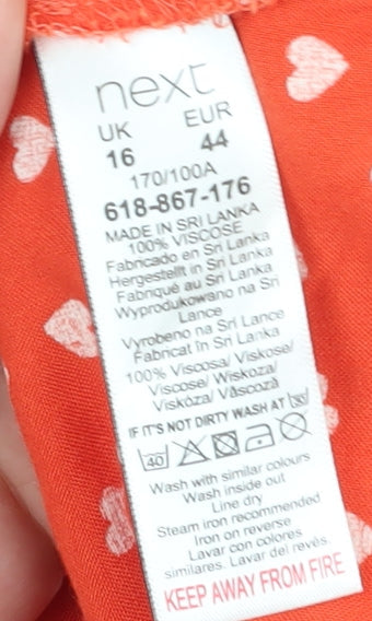 Next Women's Orange A-Line Dress Size 16