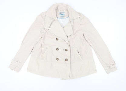 Womens UK Size 14 NEXT Beige Pea Coat