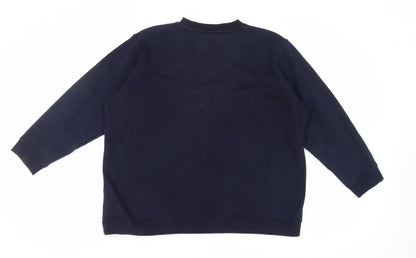 EWM Pure Classics Women's Blue Embroidered Pullover Sweatshirt XL