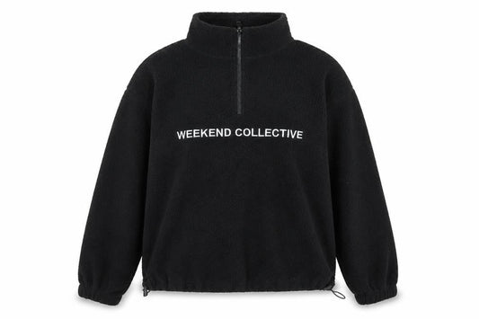 Front view of ASOS DESIGN Women's Black Pullover Fleece Sweatshirt, size 4