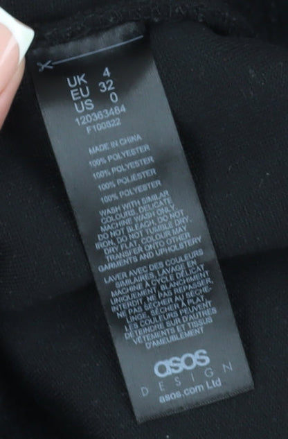 Womens UK Size 4 ASOS DESIGN Black Pullover Sweatshirt