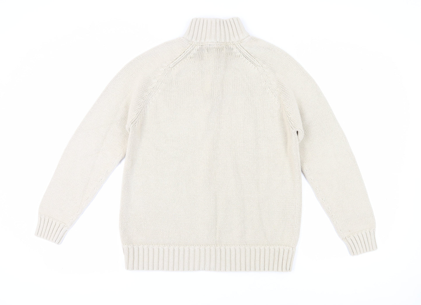 Marks and Spencer Men's Beige Mock Neck Jumper M