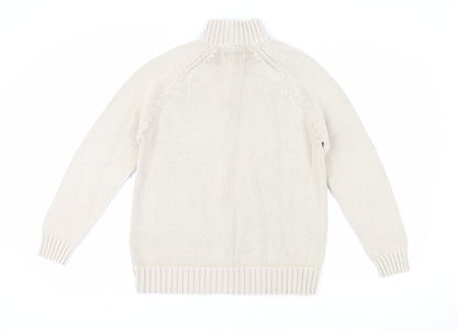 Marks and Spencer Men's Beige Mock Neck Jumper M