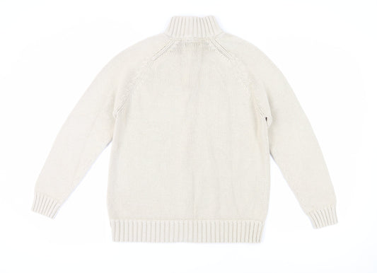 Marks and Spencer Men's Beige Mock Neck Jumper M