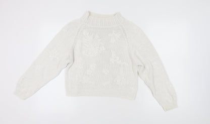 Tour de Force Women's Ivory Floral Pullover Jumper