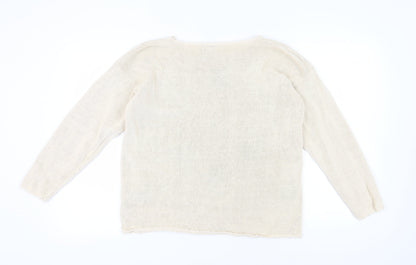Bramble Lane Women's Ivory Floral Pullover Jumper One Size