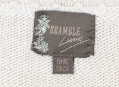 Bramble Lane Women's Ivory Floral Pullover Jumper One Size