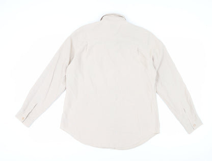 Trader Women's Beige Classic Button-Up Shirt Size 14