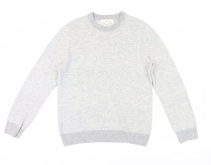 H&M Men's Grey Pullover Jumper, M, Crew Neck, Cotton Blend