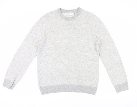 H&M Men's Grey Pullover Jumper, M, Crew Neck, Cotton Blend