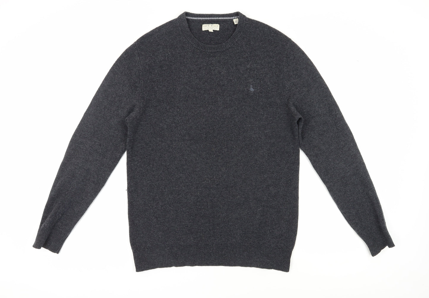 Jack Wills Men's Grey Wool Pullover M Jumper