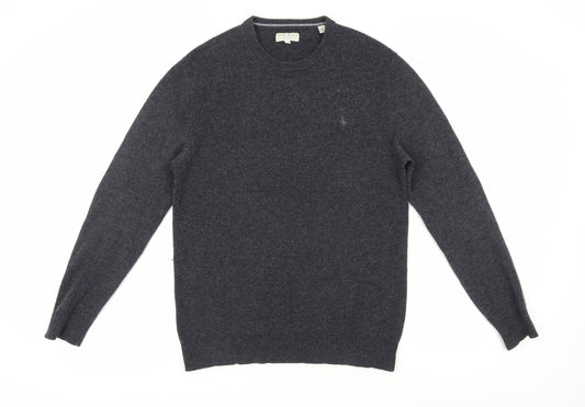 Jack Wills Men's Grey Wool Pullover M Jumper