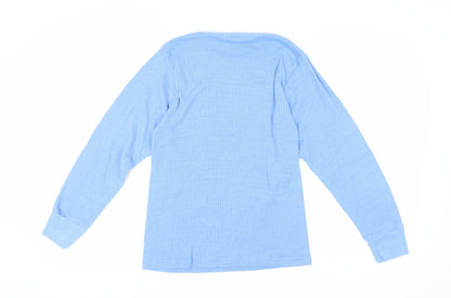 Higear Men's Blue Long Sleeve Crew Neck T-Shirt - Medium